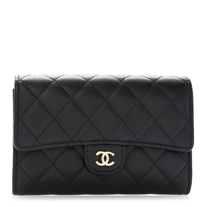 Chanel Caviar Quilted Medium Flap Wallet Black 1 of 9