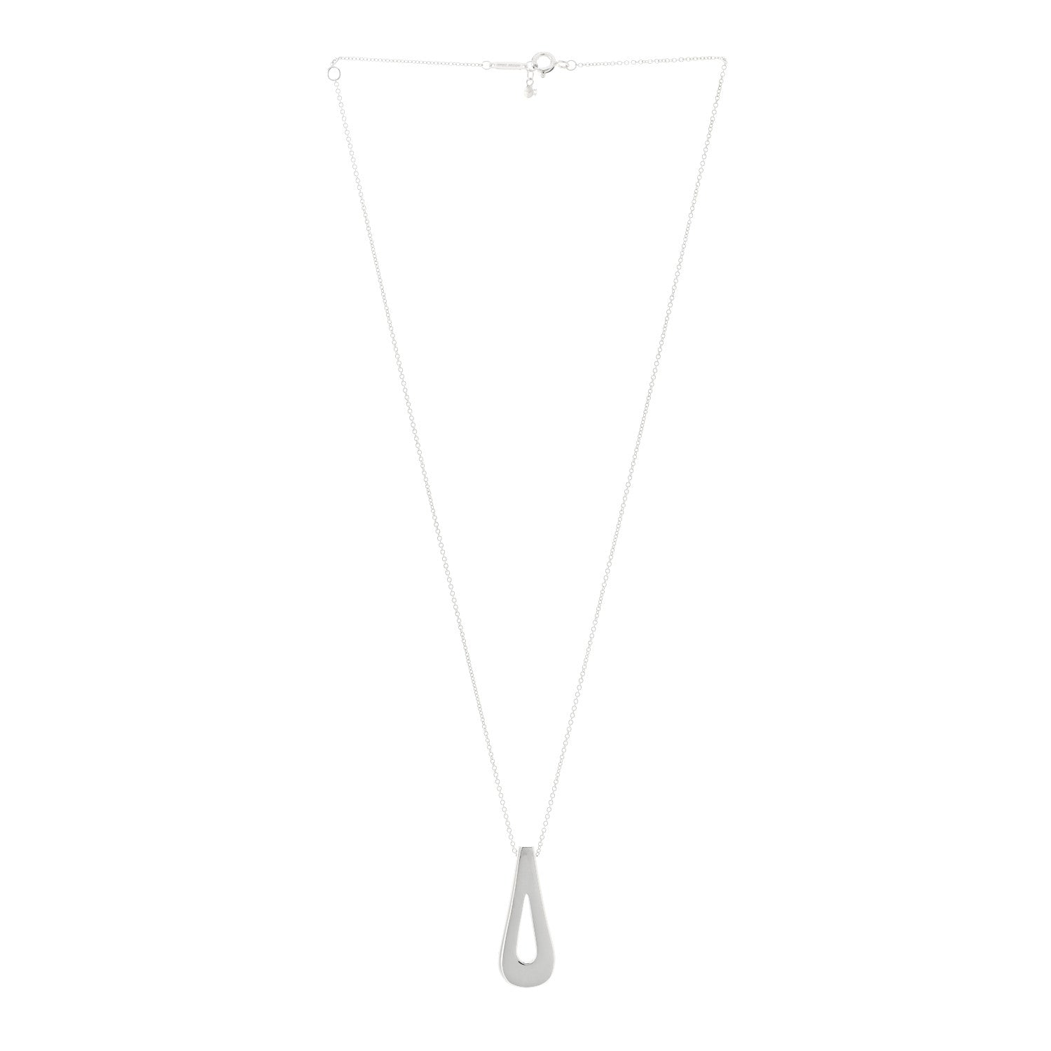 Tiffany Sterling Silver Blue Sapphire Loop Pendant Necklace 3 of 5