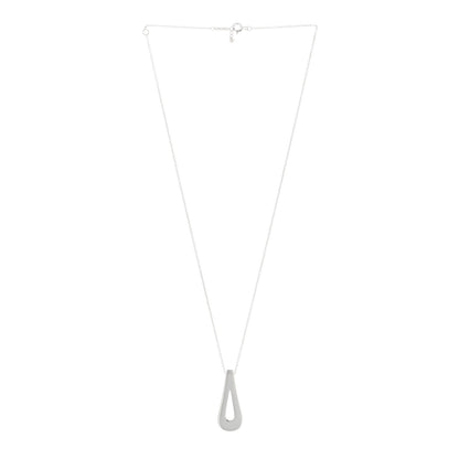 Tiffany Sterling Silver Blue Sapphire Loop Pendant Necklace 3 of 5
