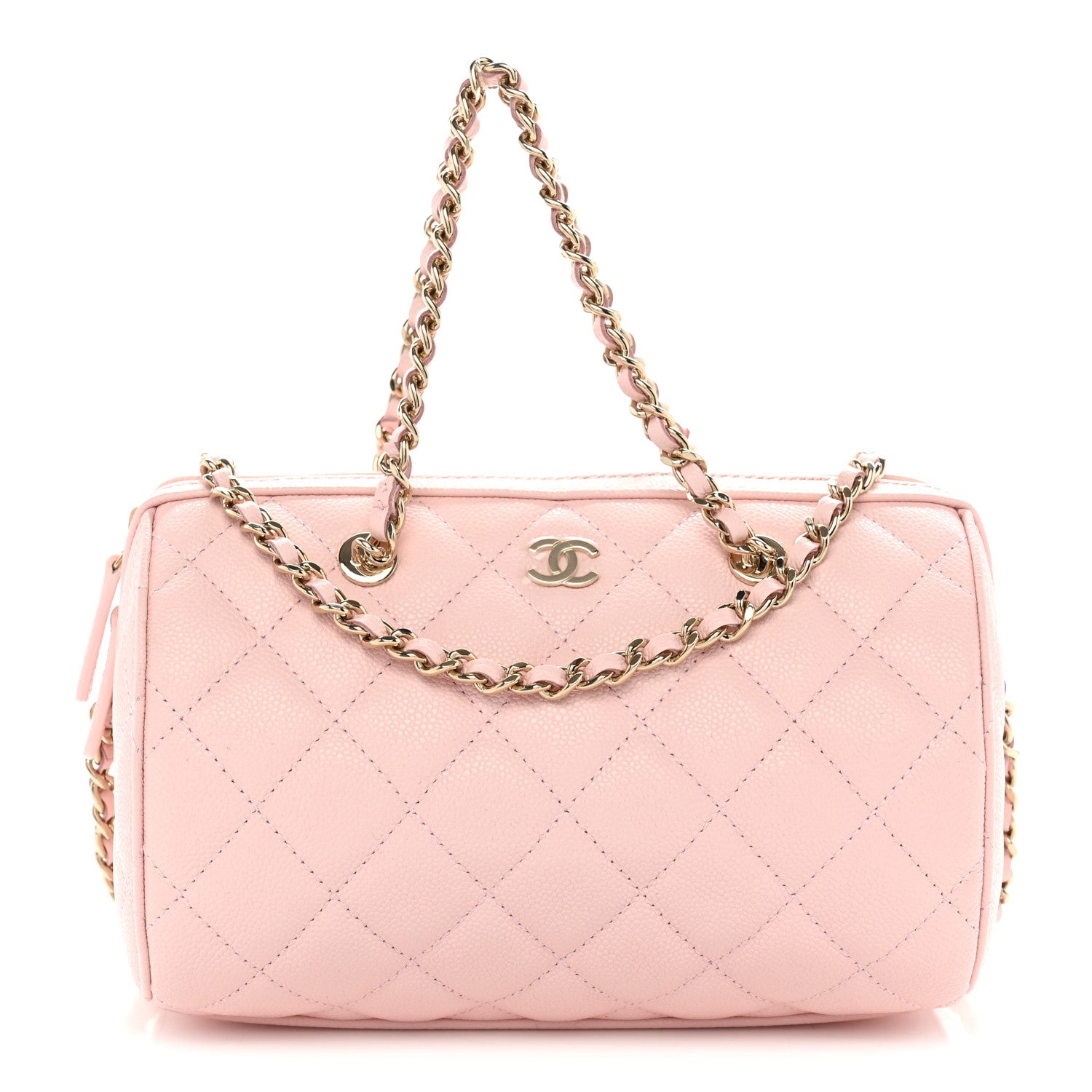 Chanel Caviar Quilted Barrel Clutch With Chain Light Pink 1 of 11
