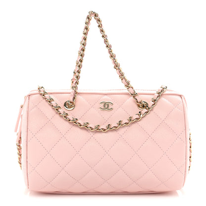 Chanel Caviar Quilted Barrel Clutch With Chain Light Pink 1 of 11