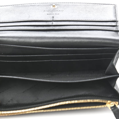 Burberry Calfskin Horseferry Check Porter Continental Wallet Black 6 of 8