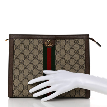 Gucci GG Supreme Monogram Web Ophidia Pouch Brown 2 of 10