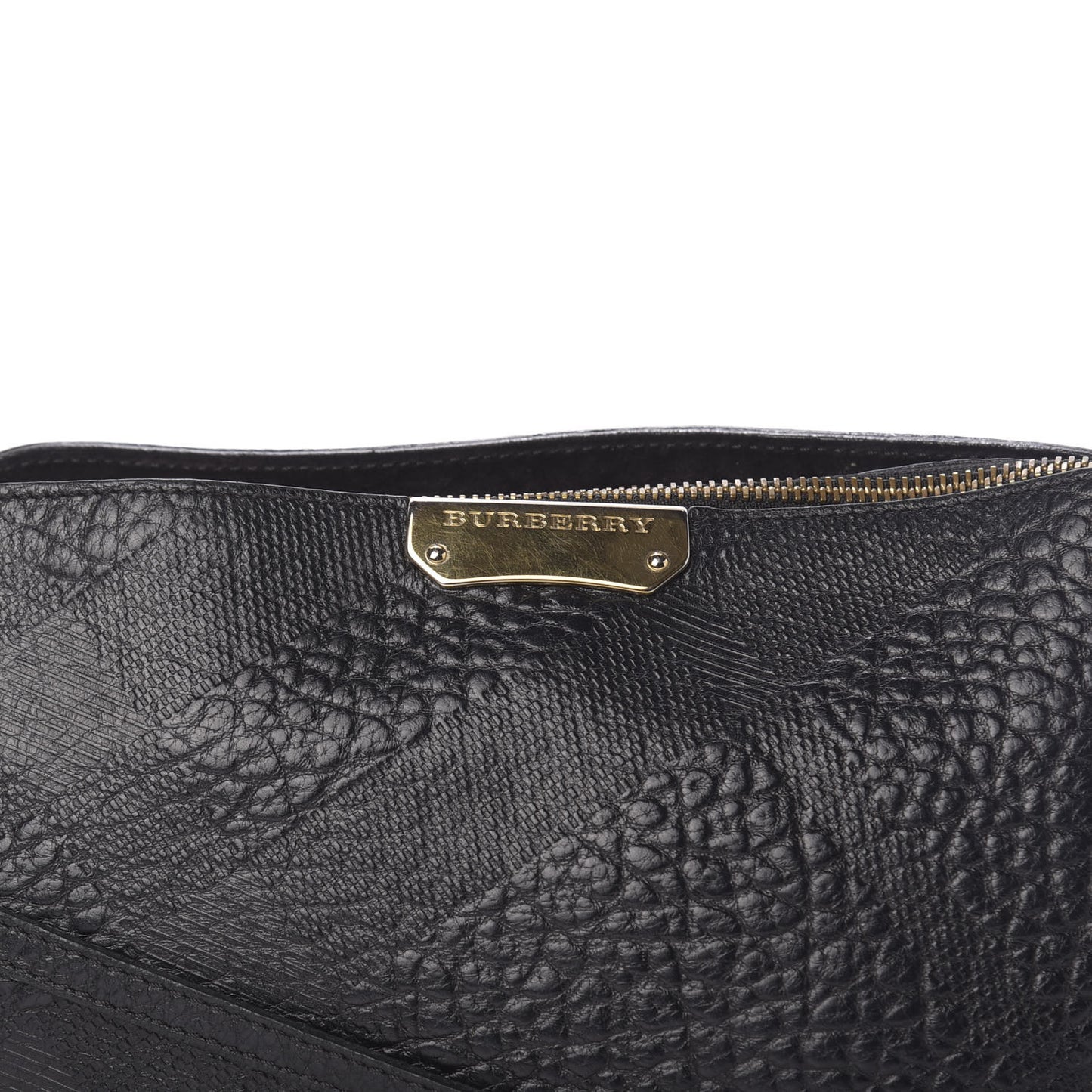 Signature Grain Calfskin Check Embossed Small Chichester Crossbody Clutch Bag Black