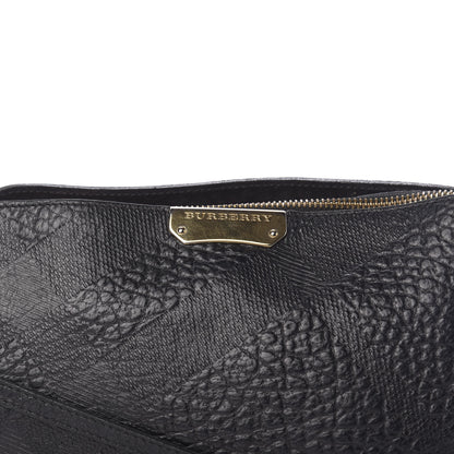 Burberry Signature Grain Calfskin Check Embossed Small Chichester Crossbody Clutch Bag Black 10 of 10