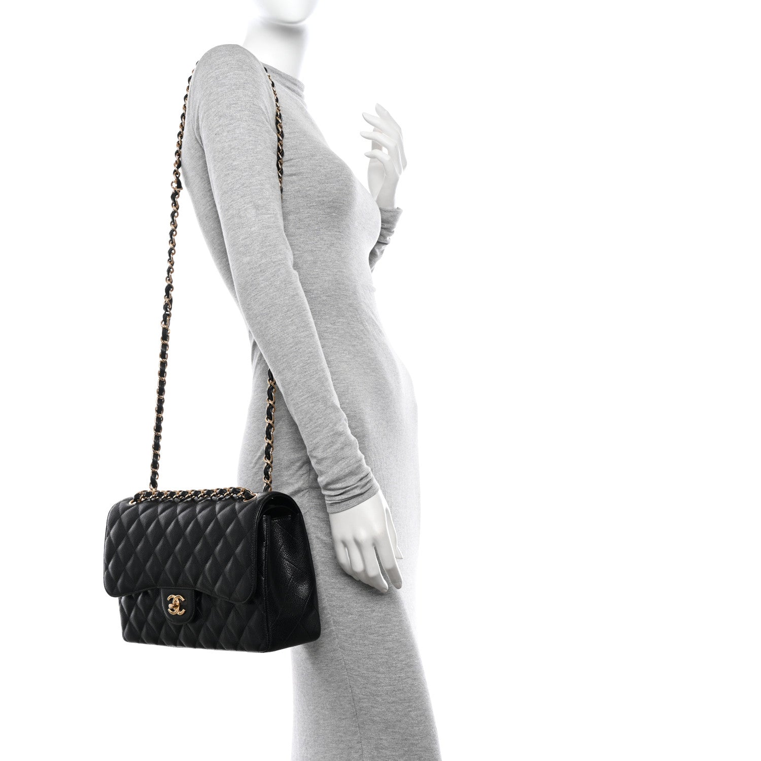 Chanel Caviar Quilted Jumbo Double Flap Black 2 of 10