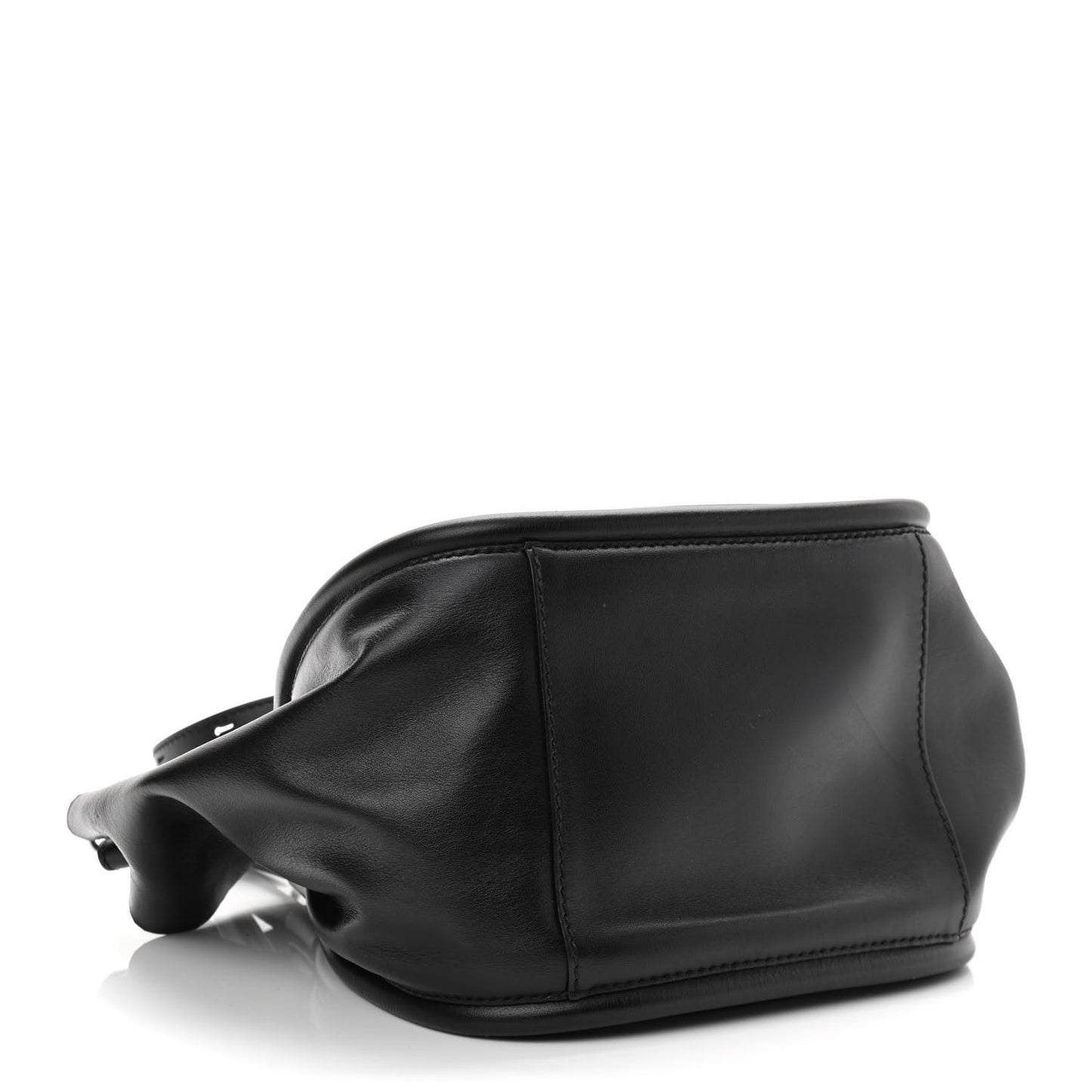 Calfskin Small Ruched Tote Black
