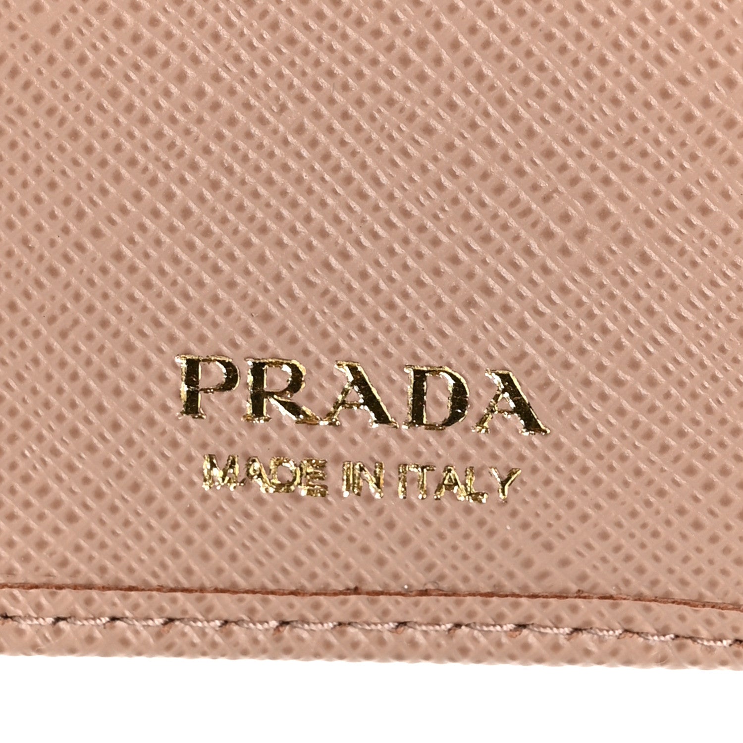 Prada Saffiano Small Triangle Bi-Fold Wallet Cipria 6 of 7