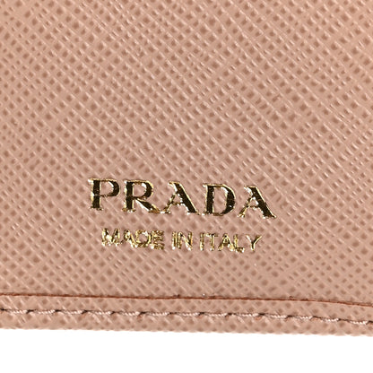 Prada Saffiano Small Triangle Bi-Fold Wallet Cipria 6 of 7