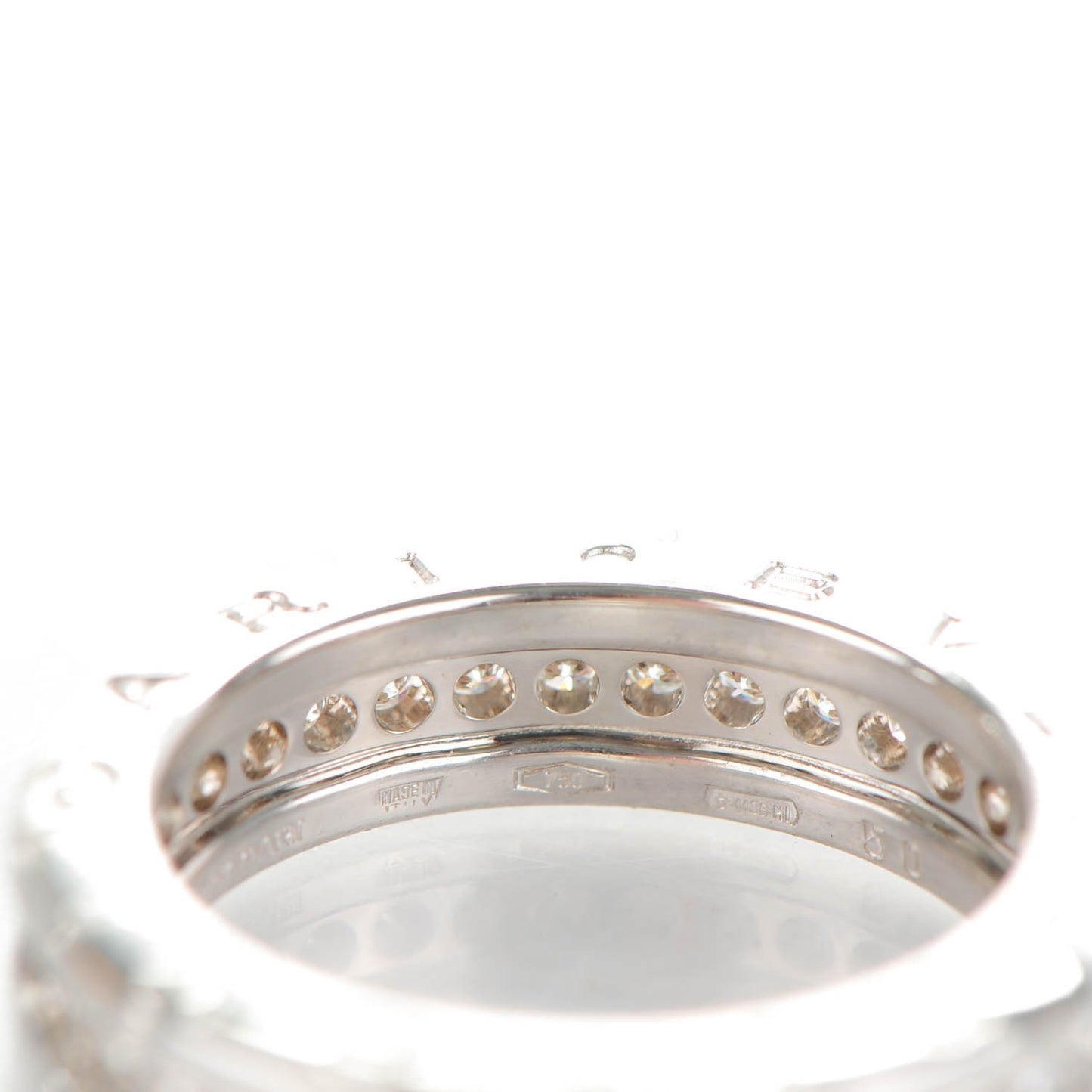 18K White Gold Diamond B.Zero1 Pave Ring 50 5.25