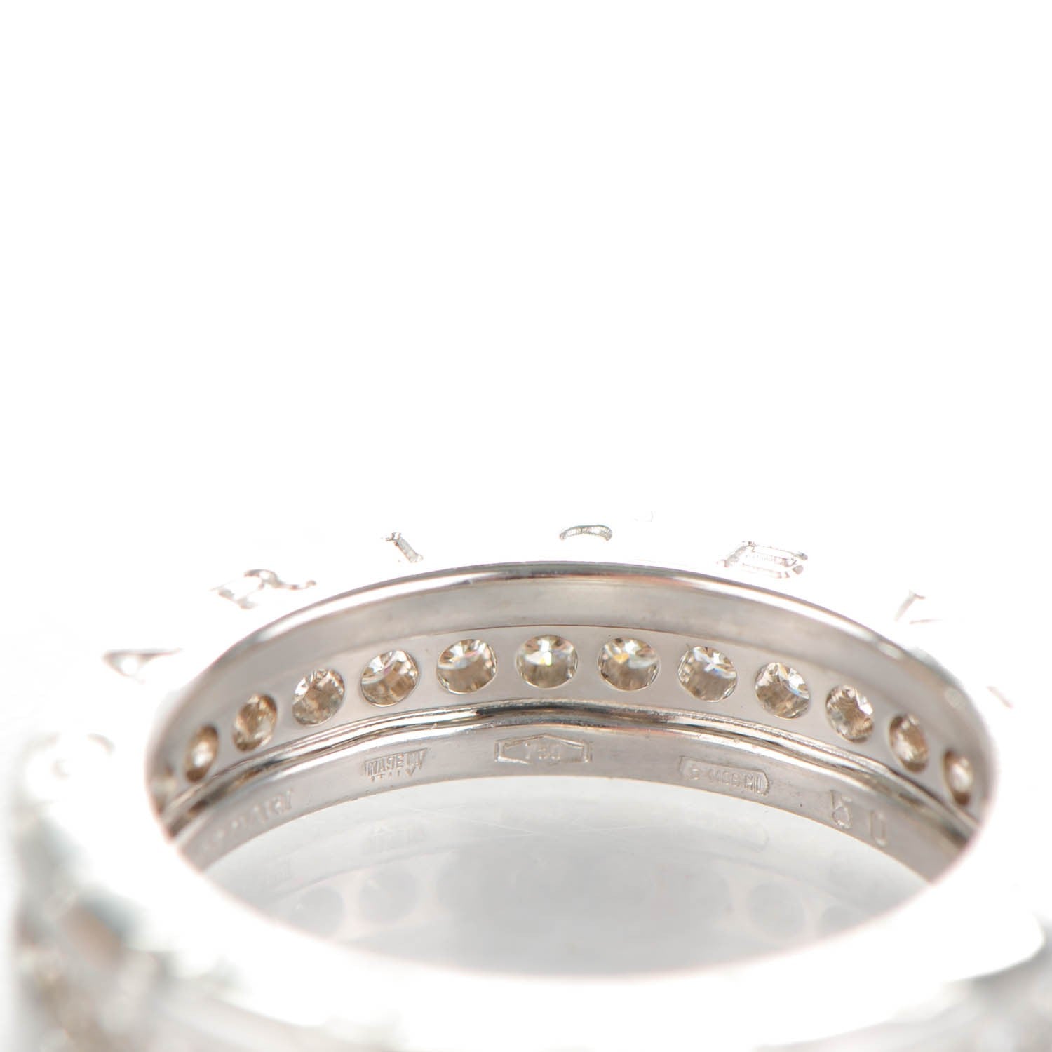 Bulgari 18K White Gold Diamond B.Zero1 Pave Ring 50 5.25 4 of 7