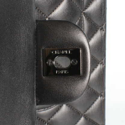 Chanel Lambskin Medium Double Flap Dark Metallic Grey 7 of 10