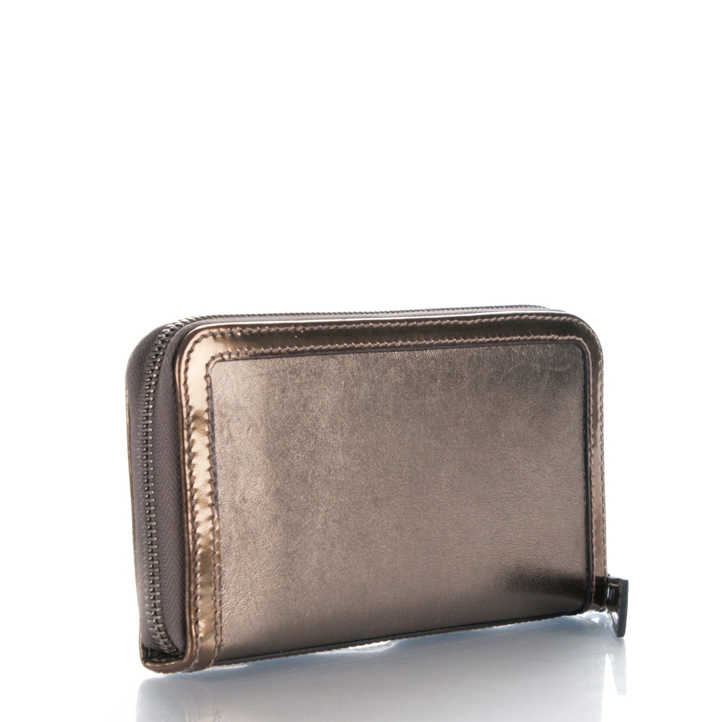 Calfskin Patent Knot Wallet Bronze