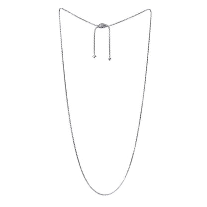 David Yurman Sterling Silver 2.7mm Small Box Chain Slider Necklace 3 of 4