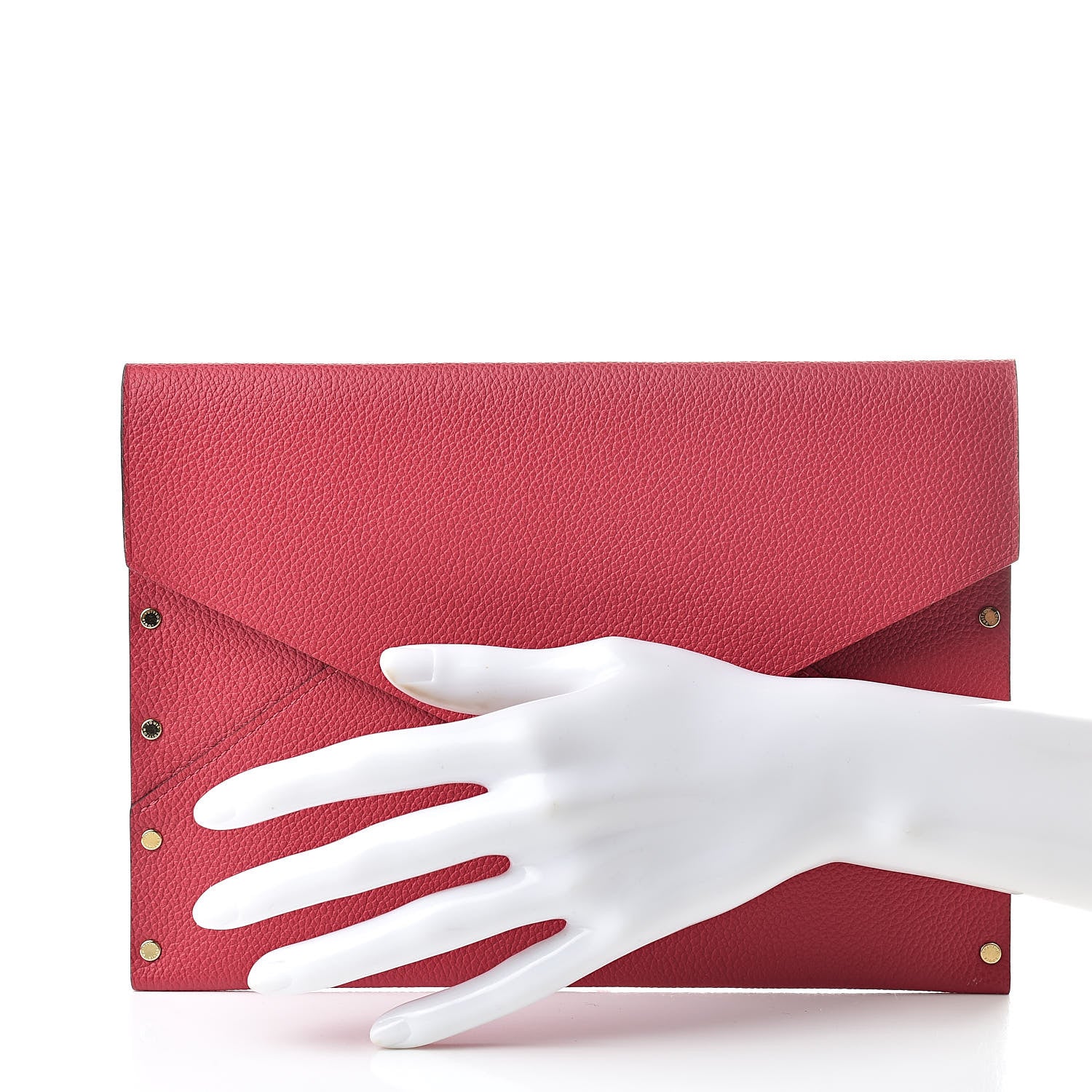 Louis Vuitton Cuir Rivets Enveloppe Fuchsia 2 of 7