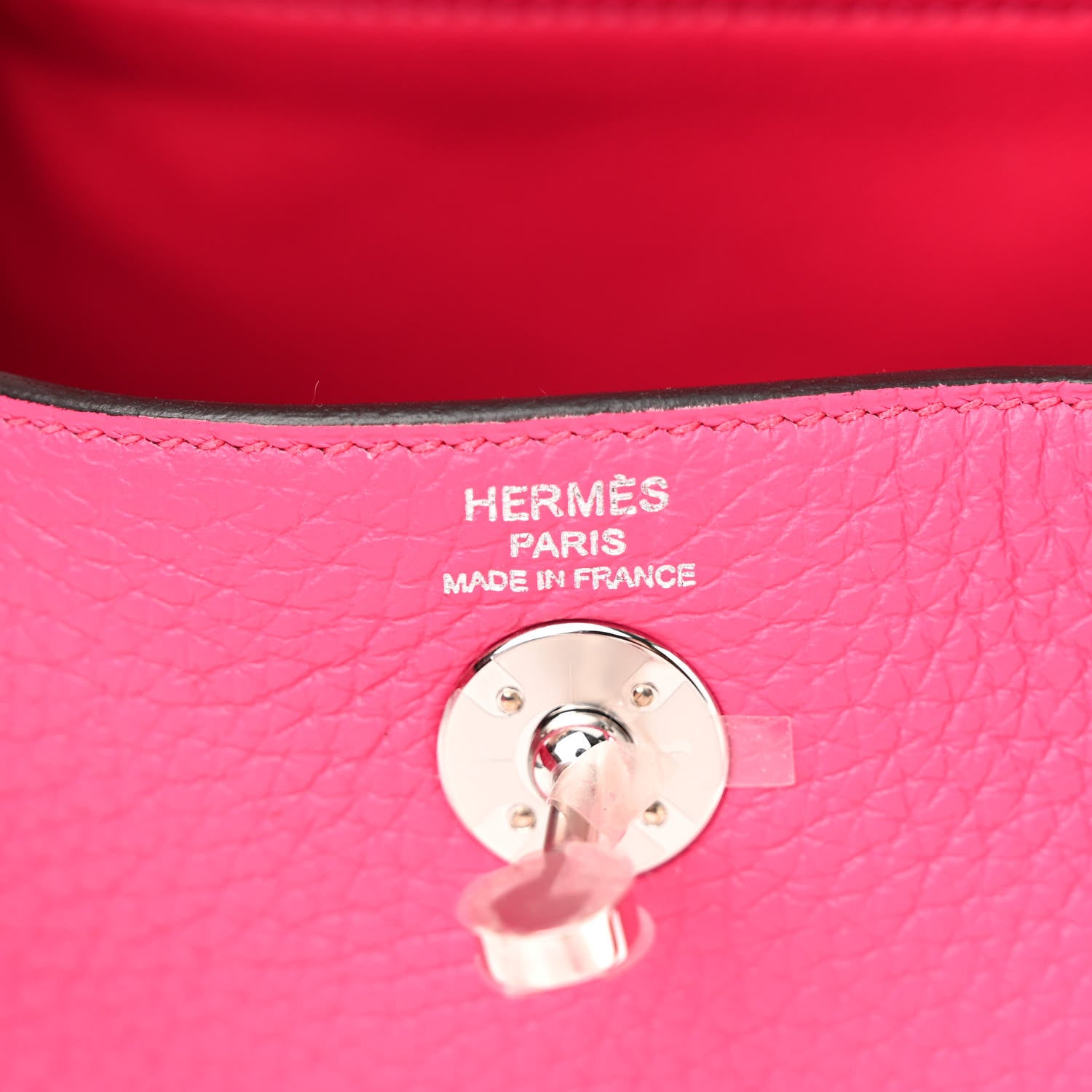 Hermes Taurillon Clemence Mini Lindy 20 Rose Shocking 6 of 9