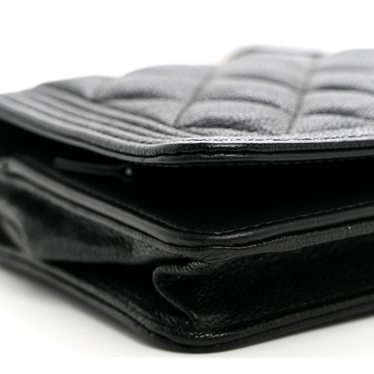 Caviar Quilted Boy Wallet On Chain WOC Black