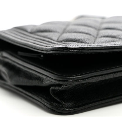 Chanel Caviar Quilted Boy Wallet On Chain WOC Black 9 of 10