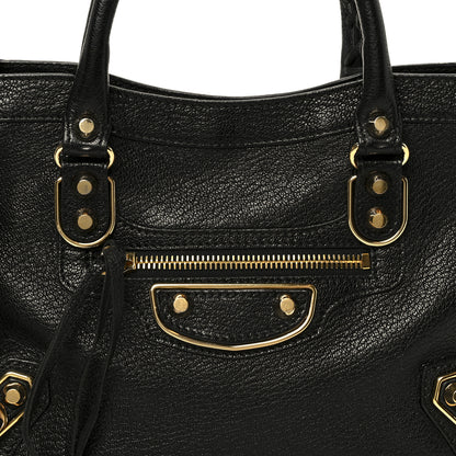 Balenciaga Chevre Gold Metallic Edge Hardware S City Black 8 of 10