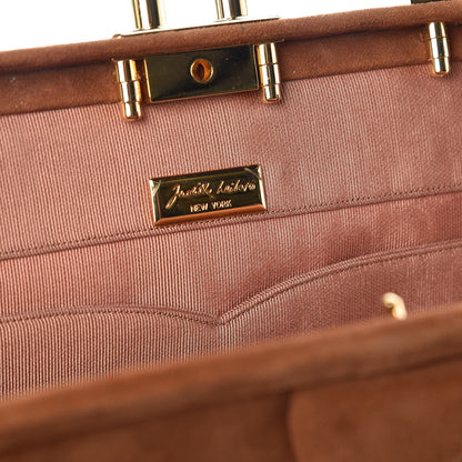 Judith Leiber Suede Frame Bag Tan 6 of 8