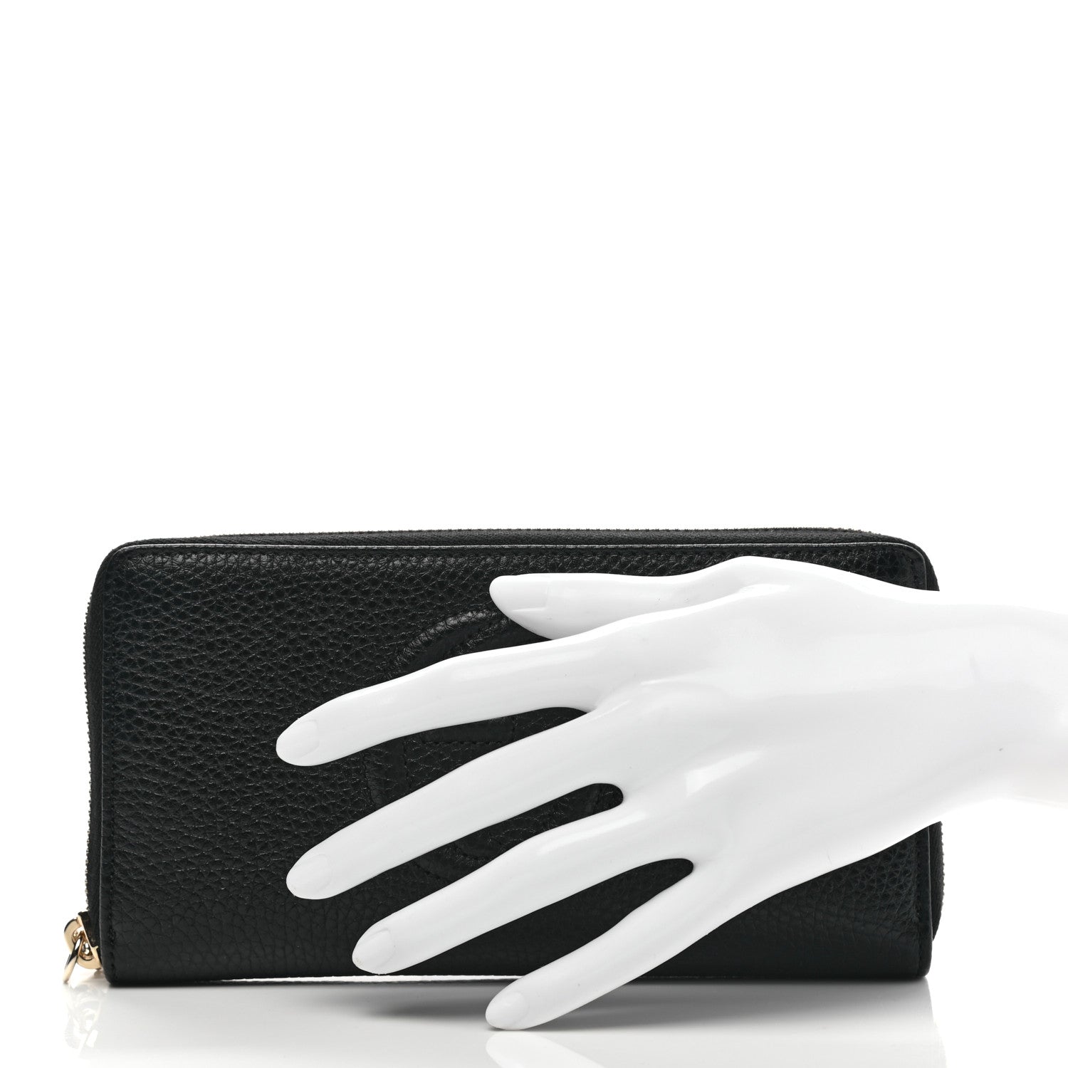 Gucci Pebbled Calfskin Soho Zip Around Wallet Black 2 of 8