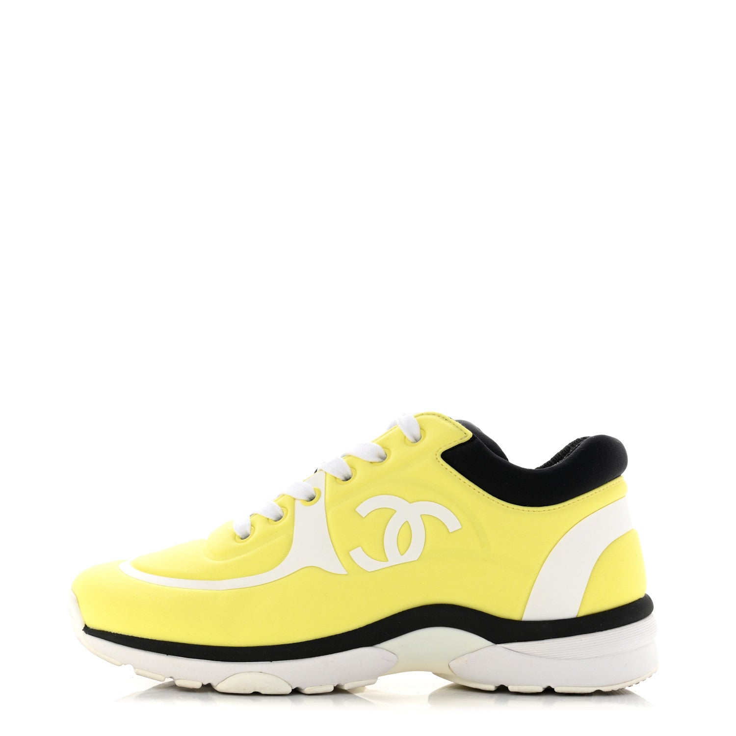 Chanel Lycra Fabric CC Sneakers 36 Yellow 1 of 8