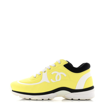 Chanel Lycra Fabric CC Sneakers 36 Yellow 1 of 8