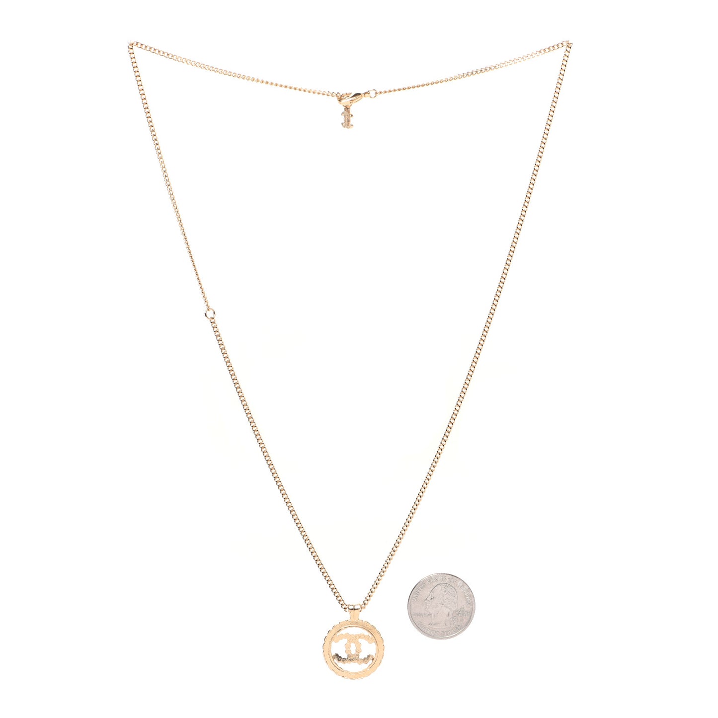 Crystal Over The Rainbow CC Pendant Necklace Gold Multicolor