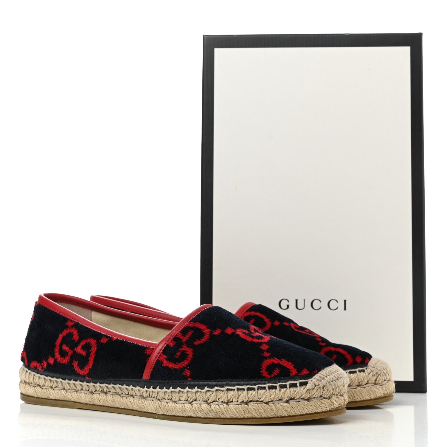 Gucci Terry Cloth GG Monogram Espadrilles 39.5 Blue Red 12 of 12