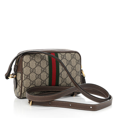 Gucci GG Supreme Monogram Web Mini Ophidia Shoulder Bag Brown 3 of 11