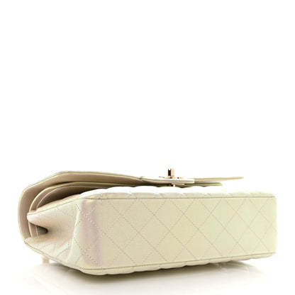 Chanel Iridescent Lambskin Quilted Medium Double Flap Ivory 3 of 12