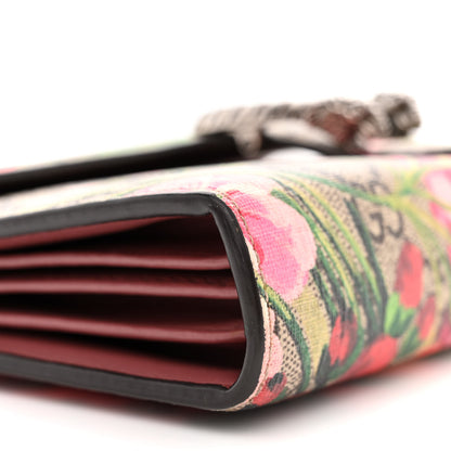 Gucci GG Supreme Monogram Blooms Mini Dionysus Chain Wallet Beige Multicolor Dry Rose 9 of 10