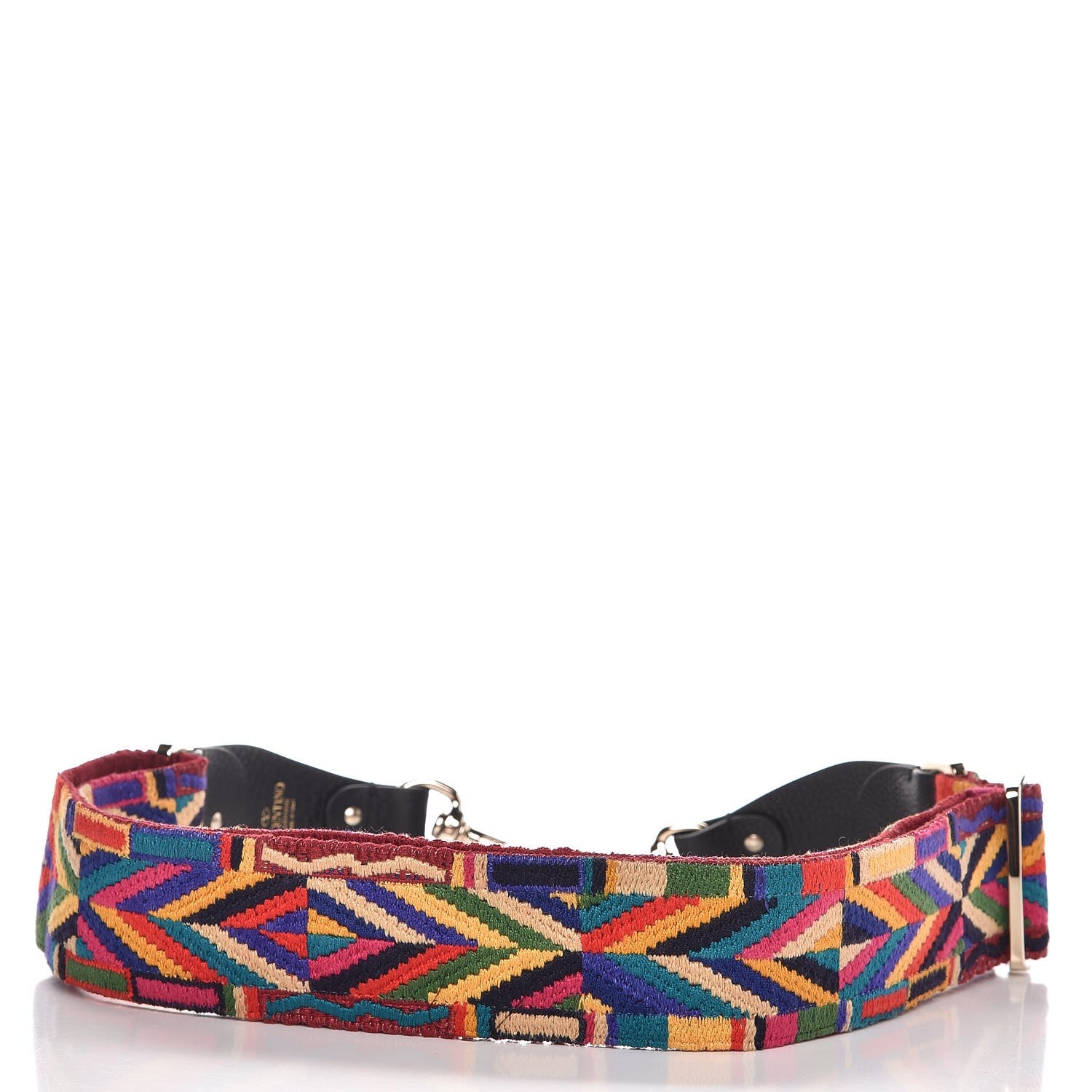Valentino Garavani Canvas Geometric Embroidered Rockstud Guitar Strap Multicolor 4 of 4