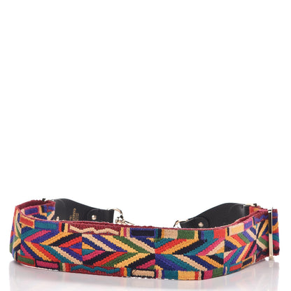 Valentino Garavani Canvas Geometric Embroidered Rockstud Guitar Strap Multicolor 4 of 4