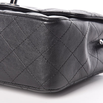 Chanel Crumpled Calfskin Quilted Mini Square Flap So Black 6 of 11