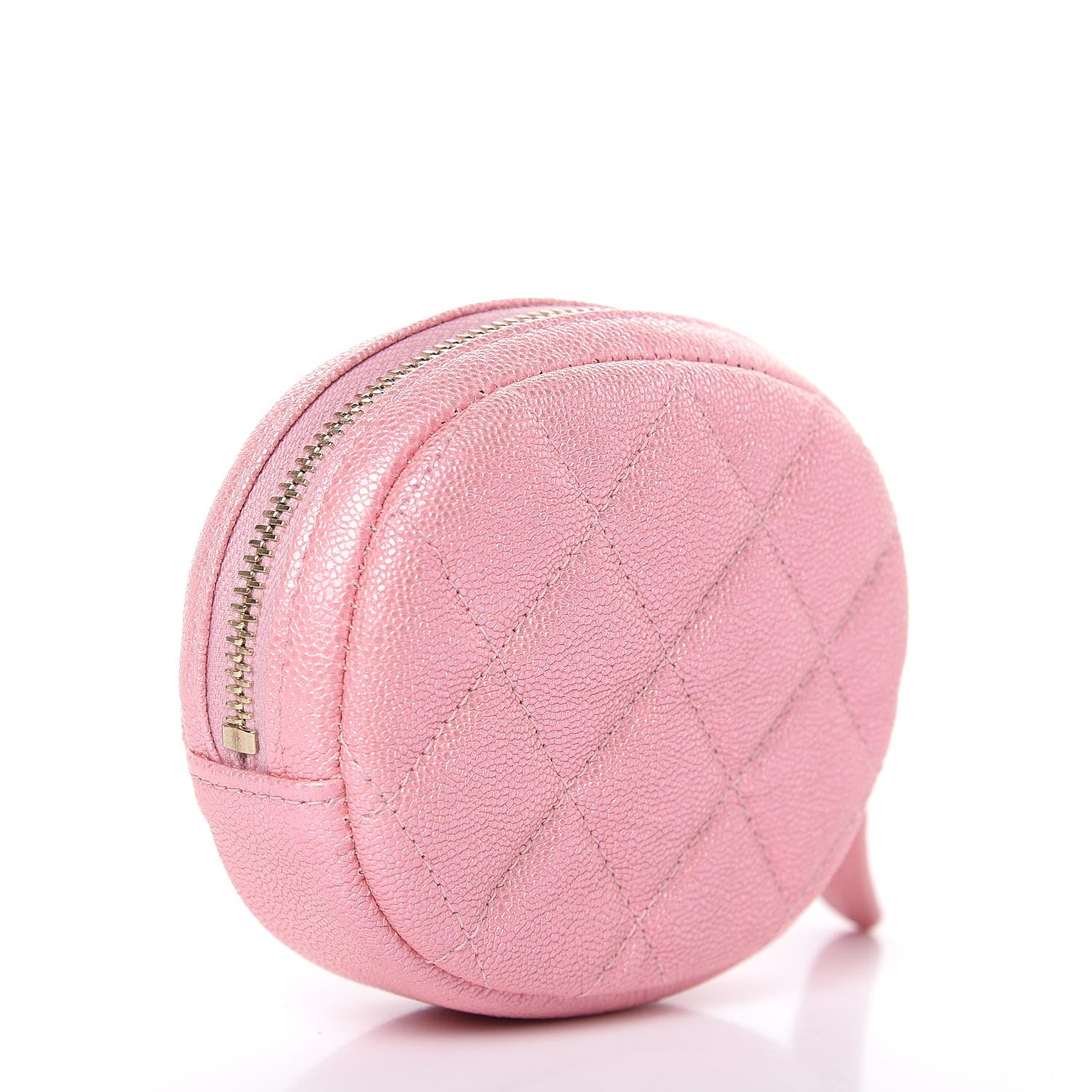 Chanel Iridescent Caviar Quilted Zip Around Classic Coin Purse Rose Pink 3 of 8