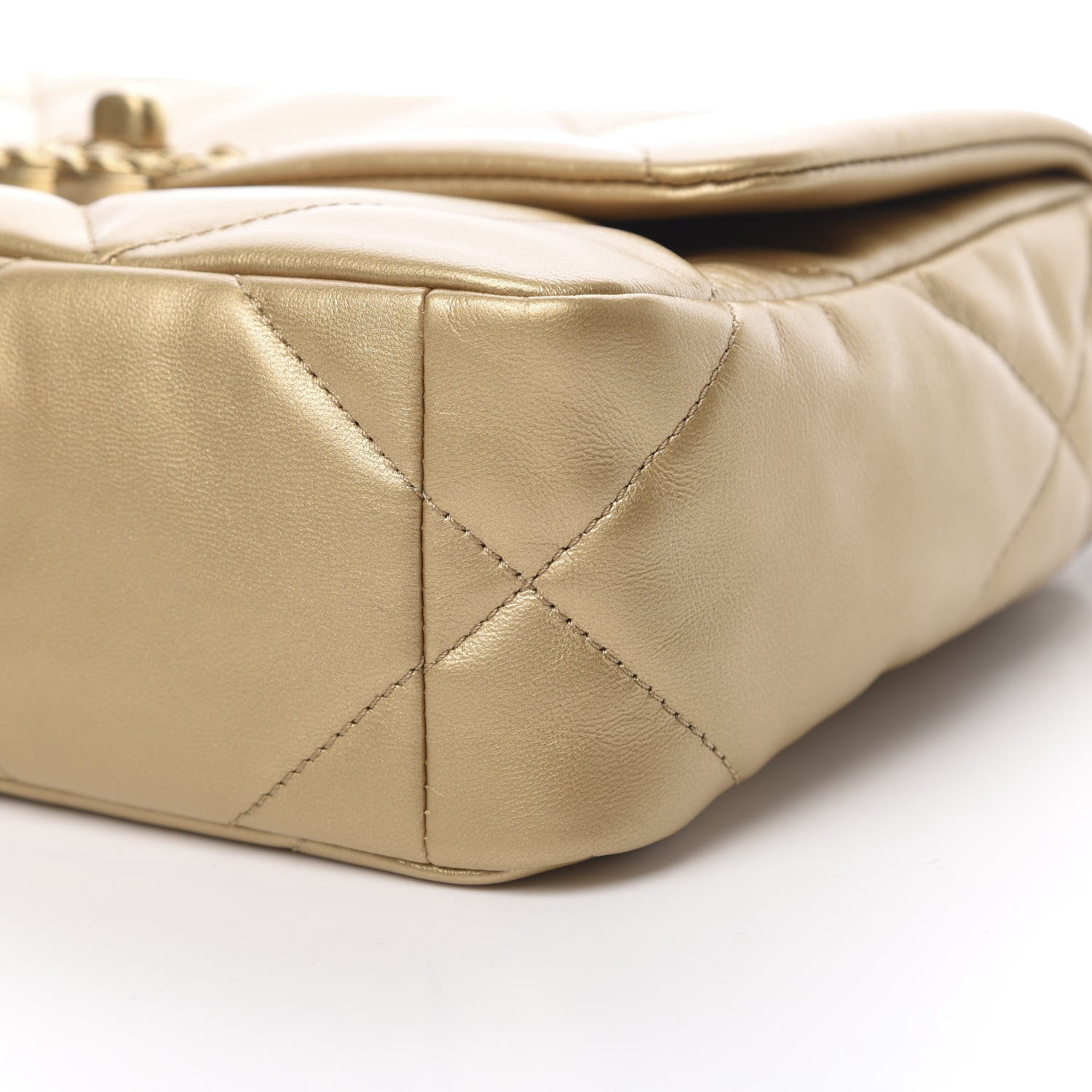 Chanel Metallic Goatskin Quilted Medium 19 Flap Gold 11 of 12