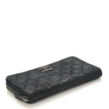 Chanel Iridescent Lambskin Quilted CC Long Zipped Wallet Black 4 of 8