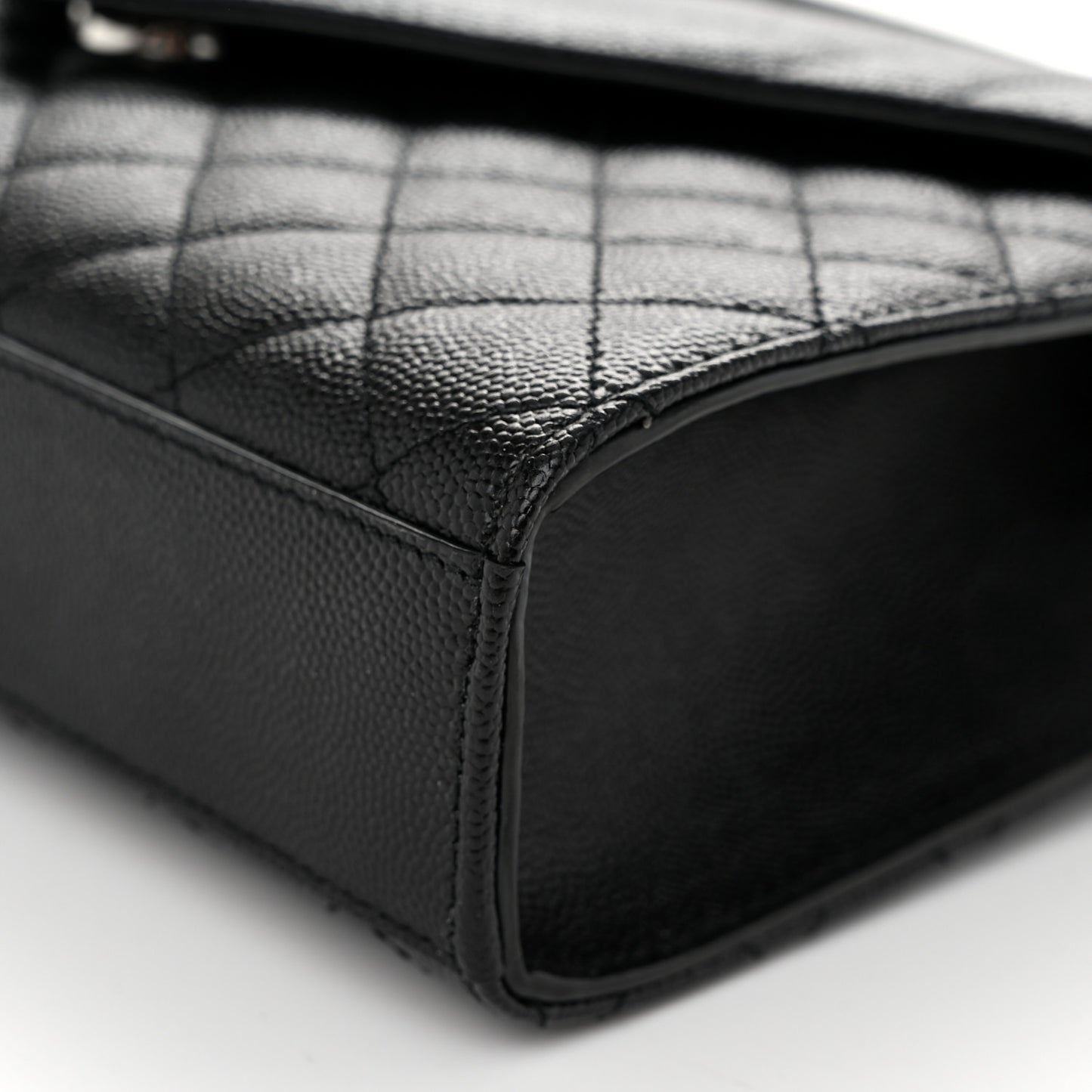 Grain De Poudre Textured Mixed Matelasse Triquilt Medium Monogram Satchel Black