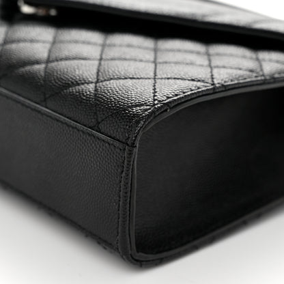 Saint Laurent Grain De Poudre Textured Mixed Matelasse Triquilt Medium Monogram Satchel Black 9 of 9