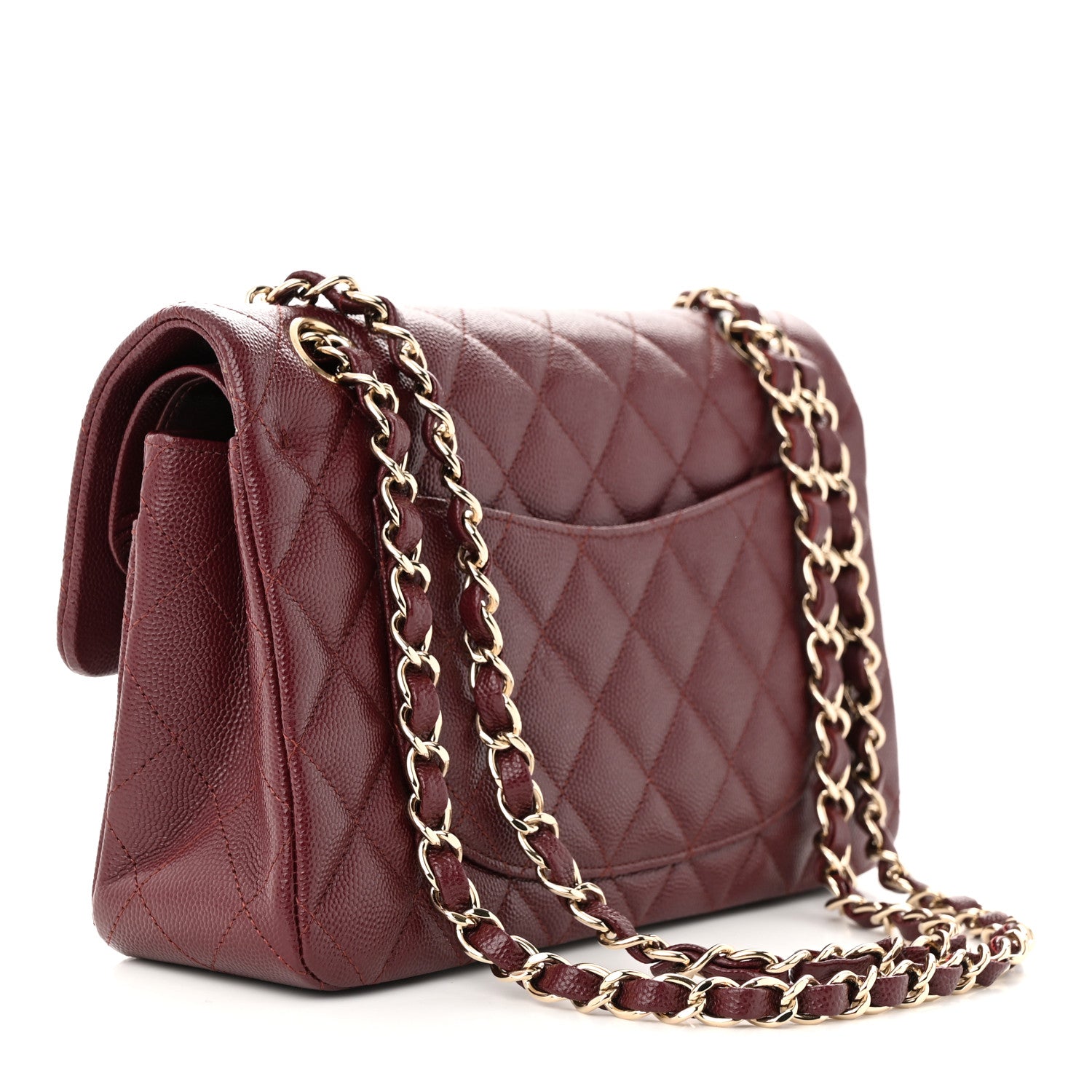 Chanel Caviar Quilted Small Double Flap Burgundy 3 of 13
