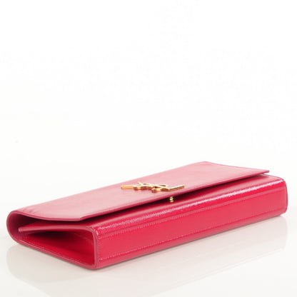 Saint Laurent Textured Patent Medium Classic Monogram Clutch Fuchsia 6 of 11