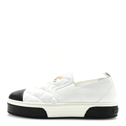 Chanel Lambskin Quilted Womens CC Stroll Sneakers 38 White 1 of 9