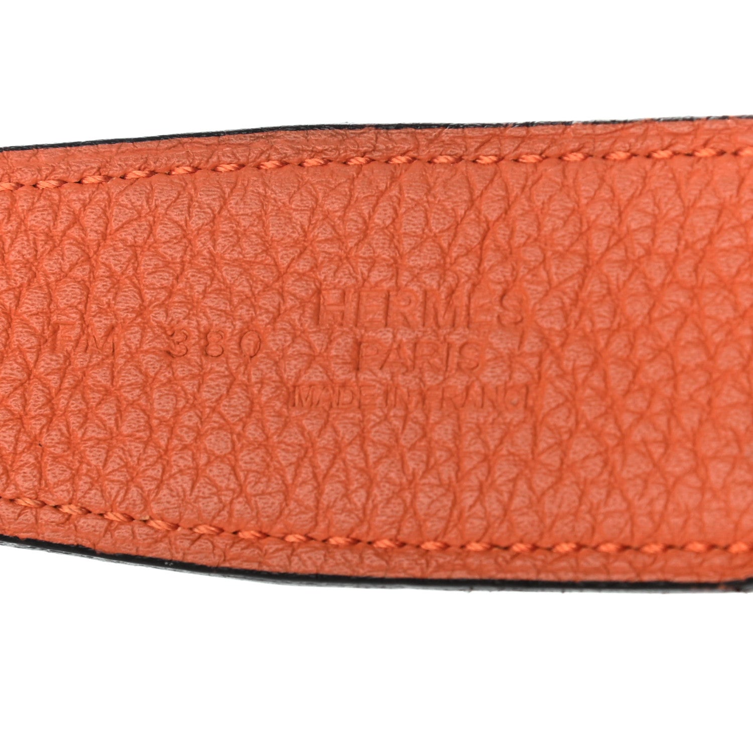 Hermes Box Togo 32mm Guilloche H Belt 90 Black Orange 3 of 8