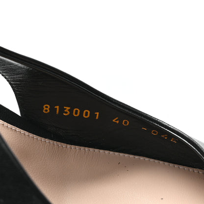 Gucci Malaga Kid 85mm Slingback Pumps 40 Black 9 of 10