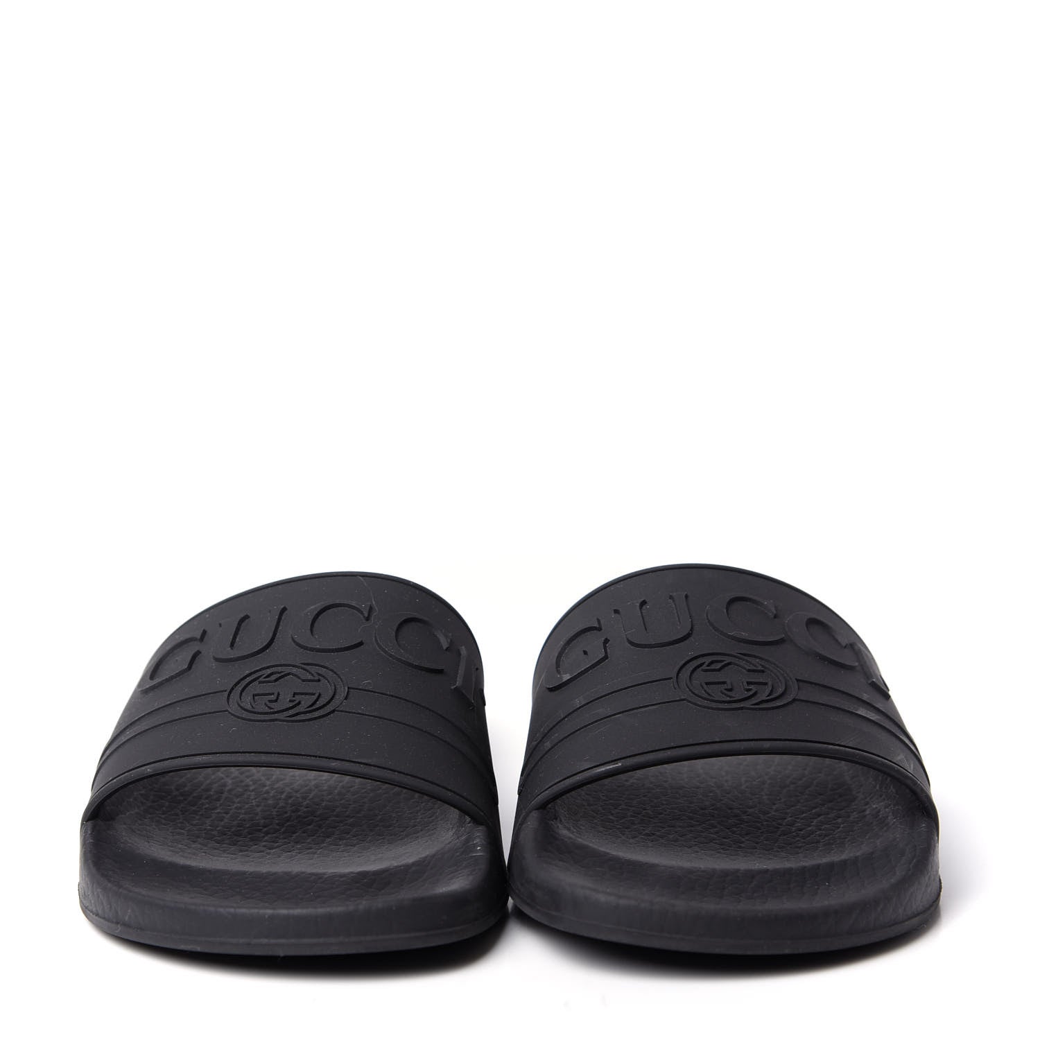Gucci Rubber Womens Logo Slide Sandals 37 Black 2 of 10