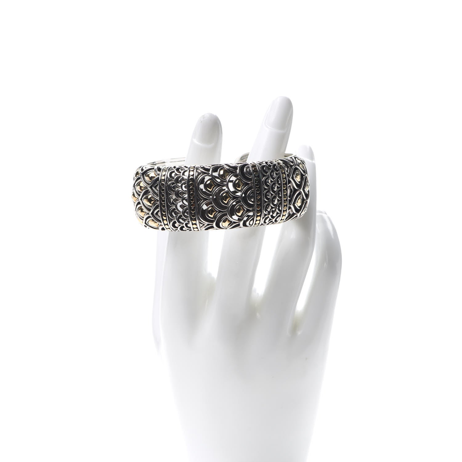 John Hardy Sterling Silver 18K Yellow Gold Naga Kick Cuff Bracelet 2 of 4