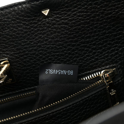 Valentino Garavani Pebbled Calfskin Large JoyLock Satchel Black 7 of 11