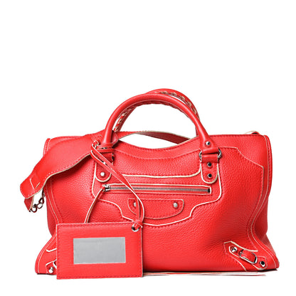 Balenciaga Supple Grained Calfskin Classic Silver Hardware Highlight City Rouge Fraise 1 of 13