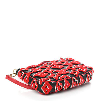 Louis Vuitton X UF Tufted Monogram Pochette Accessories Black Red 4 of 9